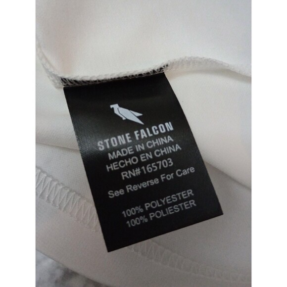 NWT Stone Falcon Crisp White Tee Shirt Navy Blue Border Size Small - Picture 5 of 7